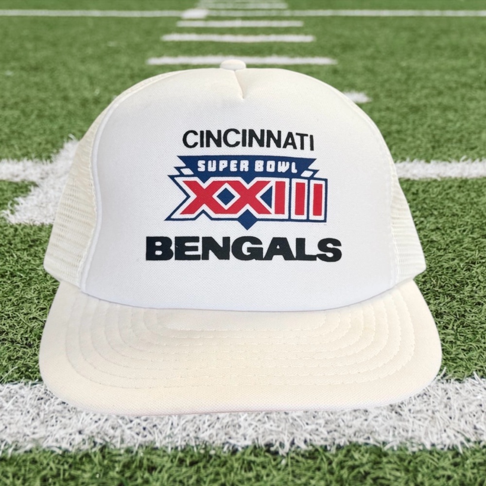 Vintage Cincinnati Bengals Hat Trucker Cap Super Bowl XXIII White